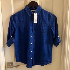 NWT Janie and Jack linen roll cuff shirt